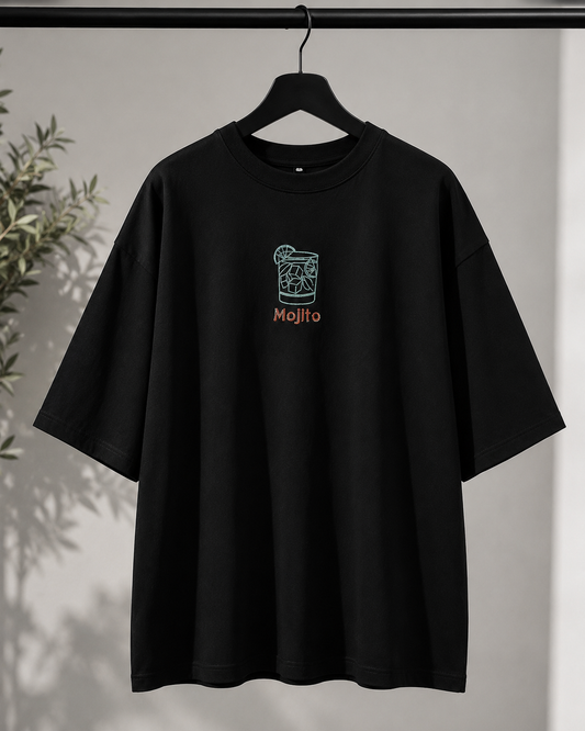 Oversize MOJİTO Nakışlı tşört