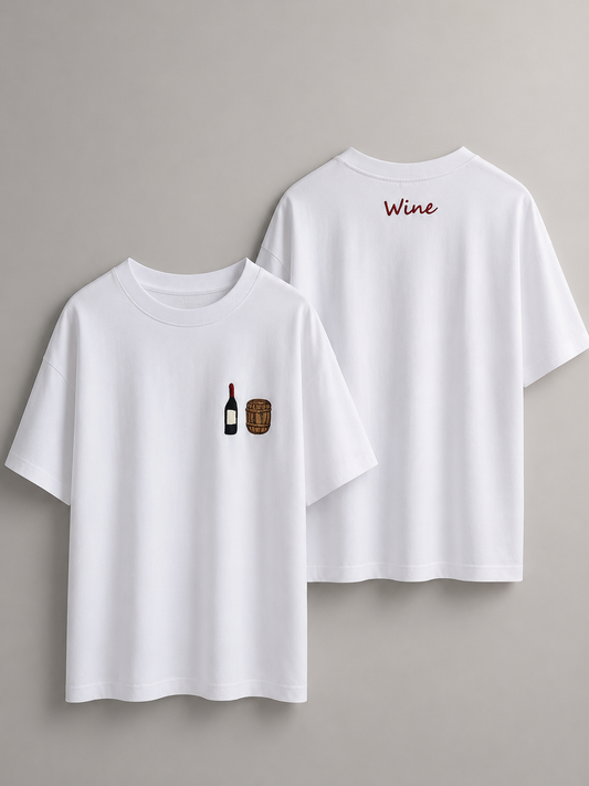 Wine temalı Nakışlı tşört